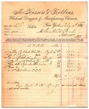 Original 1901 McKesson Druggists / Chemists Receipt Paper (Dated New York 1901) picture