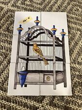 Vintage delft Style Tile Panel Mural Of yellow Canary In Birdcage 5x5” Tiles picture