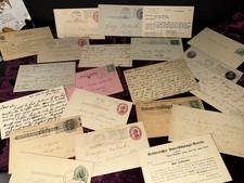 Antique Victorian 1894 Edwardian Advertising Corespondent Postcards Written 1900 picture