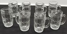 I) Set of 8 Vintage Dimple Beer Mugs Clear Bar Glass 5
