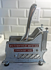 Vintage Bloomfield Mfg Co Chicago Cast Iron French Fry Potato Cutter Restored picture