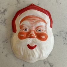 VTG 50’s Plastic Santa Face Christmas Ornament/Hanging Decor/Decoration MCM picture