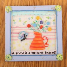 A Friend Is A Welcome Blessing Flower Butterly Kitchen Refrigerator Magnet picture