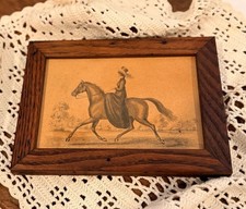 Victorian Style Hand-Colored Equestrian Print - Side-Saddle Lady Rider - 5x7 picture