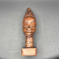Vintage MCM Pantalcraft Hand-Carved Mahogany Bust Made in Haiti picture
