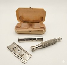 Vintage Durham Duplex Safety Razor Set 3 Piece Celluloid Travel Case Shaving US picture