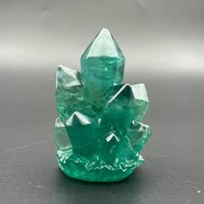 427g Natural green fluorite carved Quartz Crystal Cluster Mineral Specimen picture