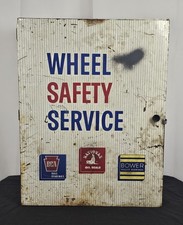 RARE 40 50s FEDERAL MOGUL Wheel Safety Service Advertising Display Metal Cabinet picture