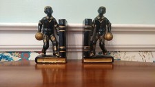 Vtg Ceramic Basketball Player Bookends Circa 1950s-Japan picture