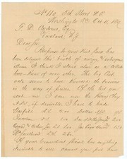 1887 Signed Letter Frank E. Harris Washington DC Refer to Henry Clay Autograph picture