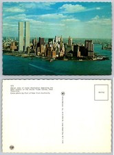 Vintage NYC World Trade Center Twin Towers Postcard WTC Manhattan Skyline picture