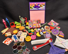 Vintage 90s Lisa Frank Notepad Mix Of Masterpiece Erasers Stationary Lot y2k Kid picture