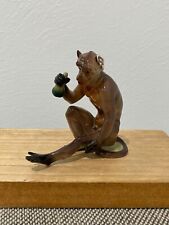 Antique German Nymphenburg Porcelain Figurine of Monkey Drinking From Gourd picture