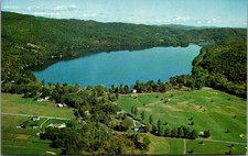Lake Morey Vermont Aerial View Lake Surrounding Forest Golf Vintage Postcard picture