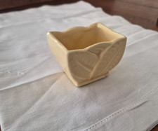 McCoy Floraline Mini Leaf Planter Soft Yellow USA Mark Vintage Pottery picture