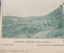 1906 Virginia City Nevada Birds Eye View Looking South Postcard Mt Davidson picture