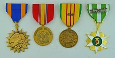 4 VIETNAM MEDALS -Air Medal, National Defense, Vietnam Service & Campaign 2 Star picture