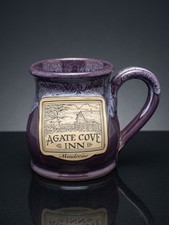 John Deneen Pottery CERAMIC MUG Agate Cove Inn, Mendocino CA Purple Violet NEW picture