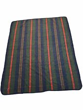 Vintage San Marcos Mexican Blanket 62x75 Saddle Blanket Striped Red Blue Green picture