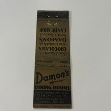 Damon's Dining Rooms 2466 Fairmount Fairmount Vintage Matchbook Cover SMB6-5 picture