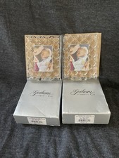 4 Vintage Gotham Mini Pictures Frames Crystal With Diamond Pattern  picture