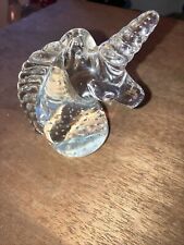 Glass Unicorn Paperweight Hand Blown Controlled Bubbles Figurine Fantasy picture