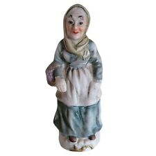 Vintage Flambro Porcelain Old Lady Woman Holding Grapr Basket Homco Figurine picture