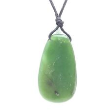 Canada Nephrite Jade Drop Pendant Green Gem Stone Necklace British Columbia #4 picture