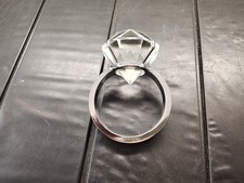 Large Godinger Crystal Diamond Ring Paperweight picture
