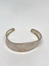 16g STERLING SILVER ABSTRACT WAVE MODERNIST BANGLE CUFF BRACELET STAMPED 925 picture