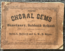 Antique 1872 Sanctuary, Sabbath School Choral Gems Song Book for Social Worship picture