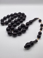 MISBAHA Mesk Sandalos 33 BEADS, 15×13mm  مسباح مسبحة سندلس مسكي اسود شفاف picture