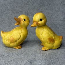 Lefton Duckling Figurines Japan Mid Century Yellow Pair 2 Vintage Easter picture