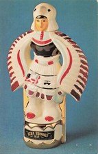 BREWERIANA EZRA BROOKS DISTILLED SPIRITS since 1957 Decanter Bottle POSTCARD picture