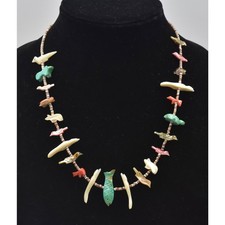 Vintage Native American Zuni Handcrafted Animal Fetish Necklace picture