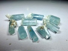 Blue Color Transparent Aquamarine Crystal Lot : 9 Pieces / 90 Carats @Minerals picture