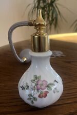 Vintage Wedgwood Bone China Perfume Bottle w Atomizer Floral Design 4.5