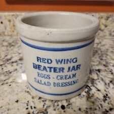 Red Wing Cobalt Stencil Beater Jar Crock Eggs Cream Salad Dressing Showcase  picture