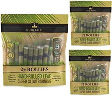 King Palm | Rollie | Natural | Prerolled Palm Leafs | 3 Packs of 25Each =75Rolls picture