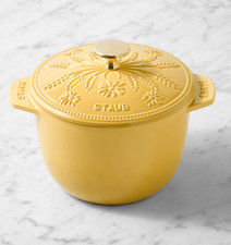 Staub Enameled Cast Iron Floral Petite French Oven, 1.5-Qt. NEW picture