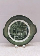 Vintage Royal China Colonial Homestead Green Handled Cake Plate, READ picture