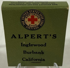 Vintage Red Cross Shoes Alpert's Burbank Inglewood Ca Unstruck Matchbook RARE picture