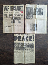Detroit World War II Newspapers: Dec. 8, 1941 WAR DECLARED; Aug. 15, 1945 PEACE picture