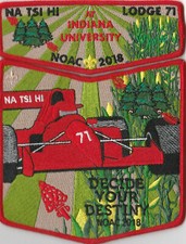 2018 NOAC OA Lodge 71 Na-Tsi-Hi Flap Set Red Bdr. Monmouth Council [GNY321] picture