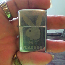 Zippo Playboy Bunny Logo Flip Top Lighter Chrome Playboy & Pinups picture