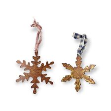 Snowflake Christmas Ornaments Western Country Style Holiday Large Rustic Metal picture