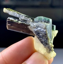 75 Cts Natural 3 Green Cap Crystals combine with Quartz from Pakistan. picture