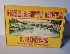 Vintage Crooks Tobacco Box - Mississippi River - Looks Crooked Smokes Straight picture