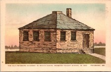 Postcard The Old Fryeburg Academy  Daniel Webster Taught School Hand Colored  picture