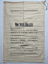 Vintage 1960 Canvas Non-Voted Ballots Bag Laclede County Missouri Election 23x34 picture